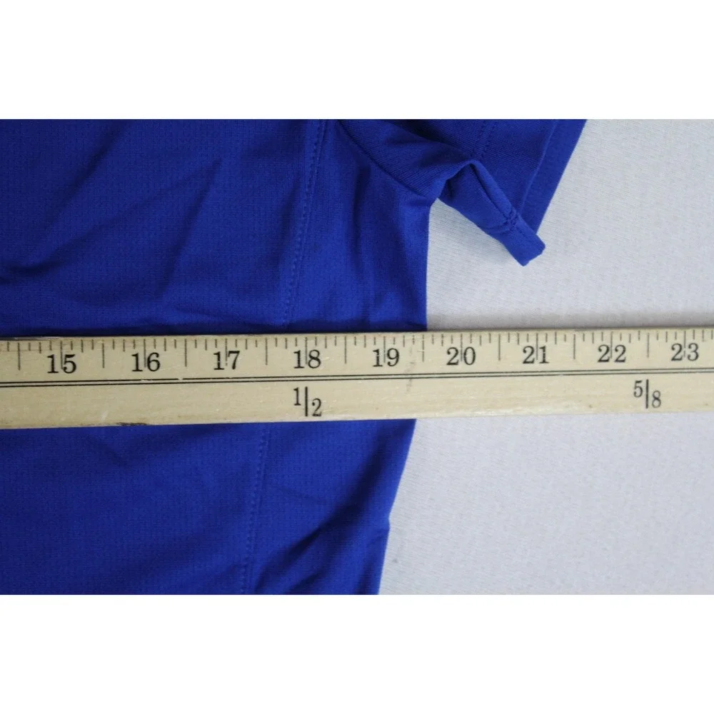 Nike Women Blue Golf Polo Shirt Collared V Neck Short Sleeve Size Large